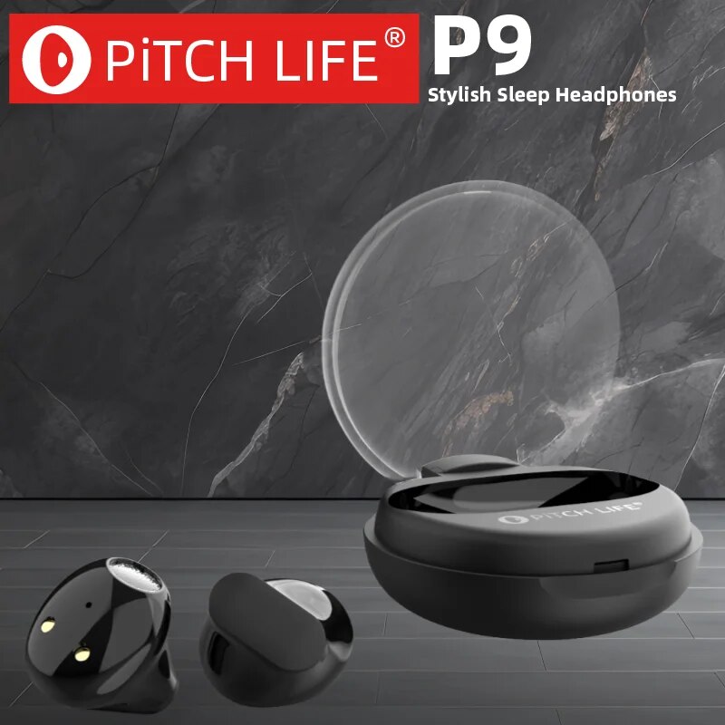PiTCHLIFE-Auriculares Bluetooth con luz táctil RGB para dormir, cascos universales estéreo de , antisudor, sonido HD, P9: Negro
