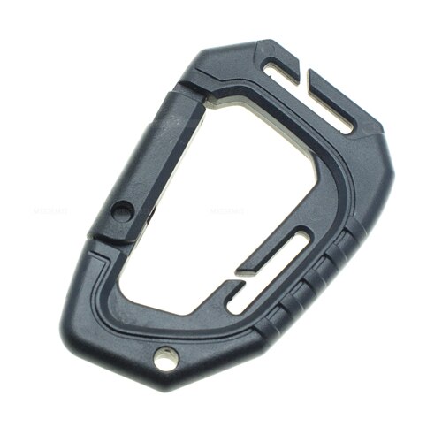 1pcs/pack D Shape 200LB Plastic Snap Clip Carabiner Mountaineering Buckle Outdoor Hanging Keychain Hook Climbing Accessories: Black