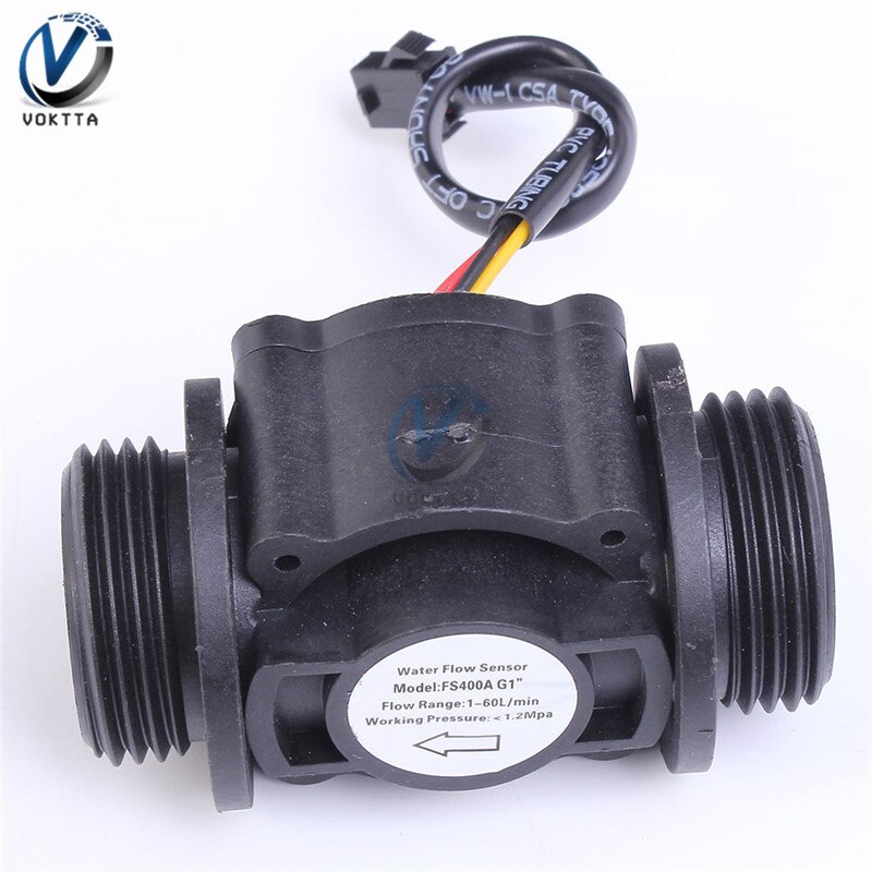 Dc 5-24v dn25 vandstand flow sensor switch 1-60l/ min væskestrømsmåler tæller lodret/vandret hall flow sensor