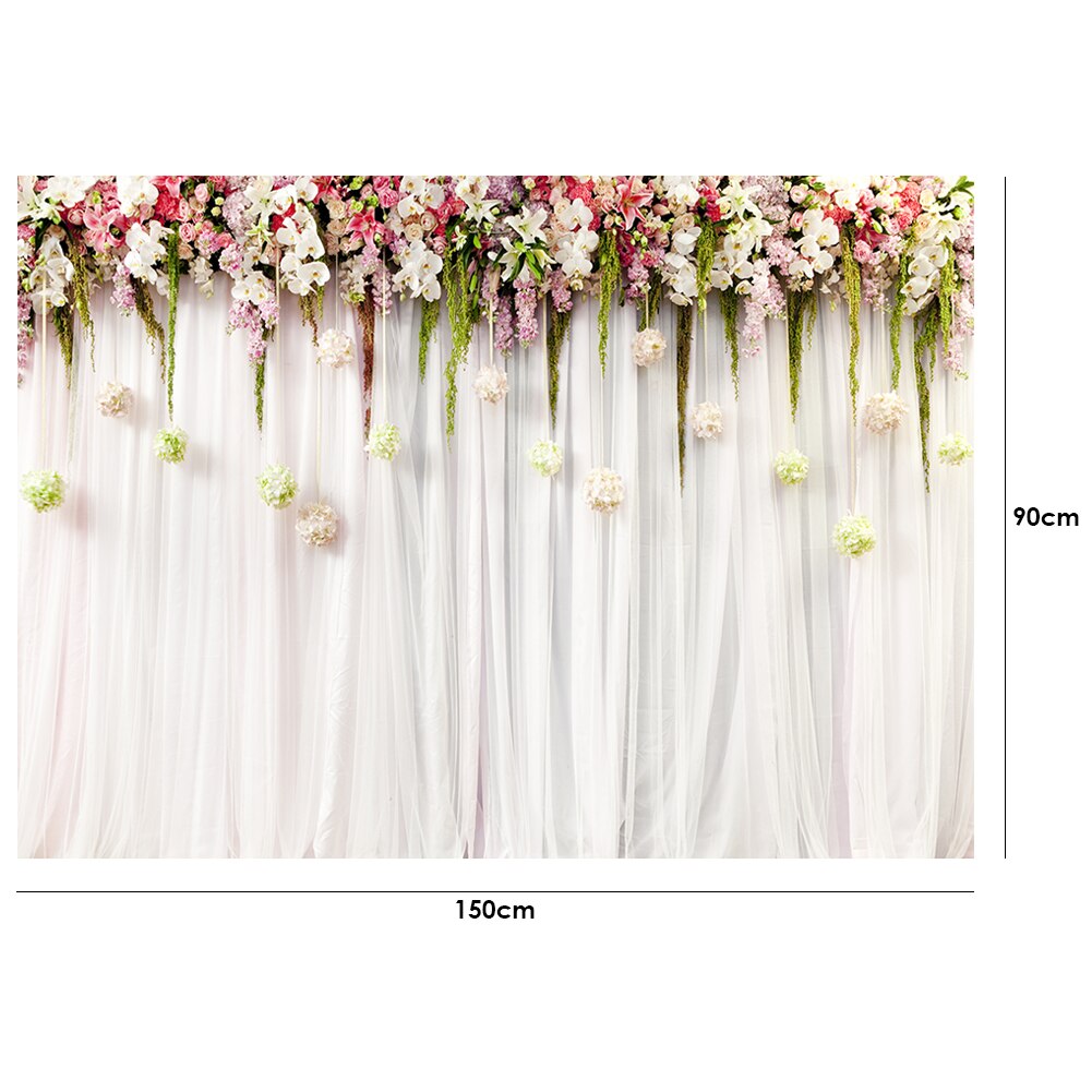 Flower Wall Background Cloth Studio Backdrop Photography Wedding Backdrop Festival Photographic Prop for Studio Photo: 0.9x1.5m