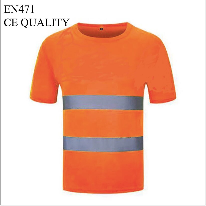 En471 ce 100%  polyester t-shirts arbejde sikkerhed beskyttende tøj sikkerhed hi vis reflekterende t-shirts til mænd