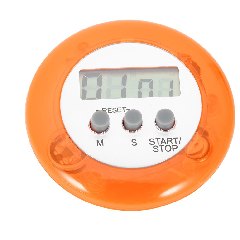 1 PC Mini Cute Digital Counter Home Kitchen Round LCD Display Digital Cooking Countdown Timer Count Down Up Alarm: Orange