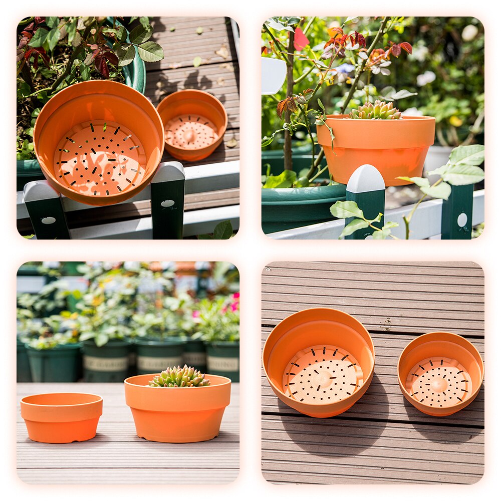 Imitation Terracotta Planter Plastic Planting Pot Cactus Plant Containers Indoor Garden Bonsai Pots With Drainage Hole