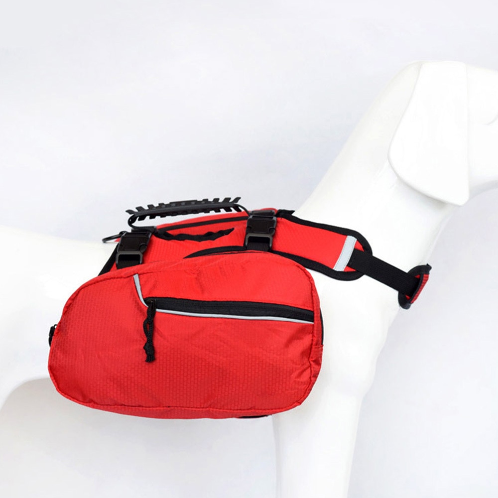 Pet Outdoor Backpack Large Dog Reflective Adjustable Saddle Bag Harness Carrier For Traveling Hiking Camping Safety