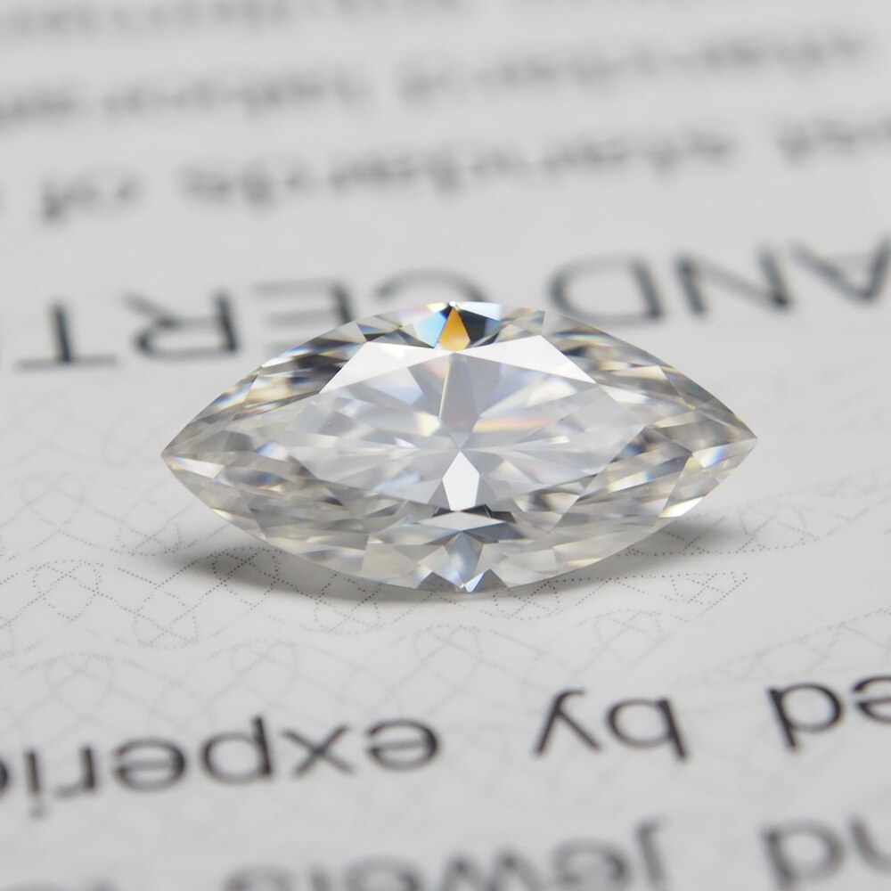 Mosangnai GRA D VVS1 5x10 MM 1 Karat Marquise Shape Supper White Moissanite Diamond For Ring Making