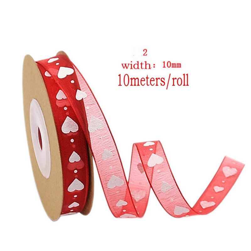 Love Embossed Ribbon Wedding Decoration Lover Packaging Peach Heart Red lace pink: 2