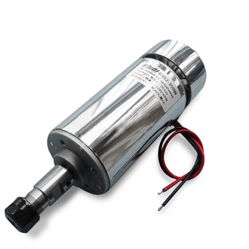 300W CNC Spindle Air-Cooling Spindle DC 12V-48V Spindle Motor ER11 Brushed DIY Engraving Machine Spindle