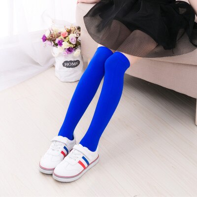 Estudiante de la rodilla de calcetines para bebé y niñas de Color sólido de terciopelo suave princesa cómodo niños la escuela de calcetines para uniforme: dark blue