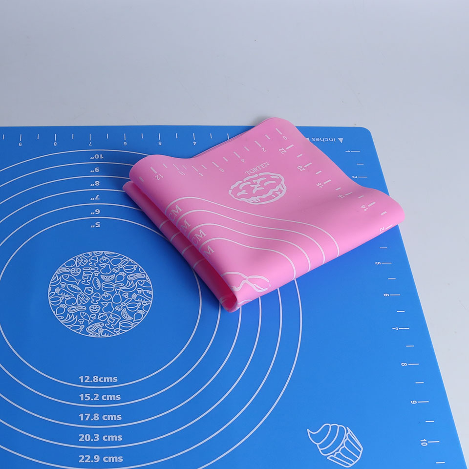 Mat For Rolling Dough Non-Stick Silicone Pastry Board Non-Slip High Temperature Resistance With Size Pattern Fondant Baking Tool: 50x70cm Pink