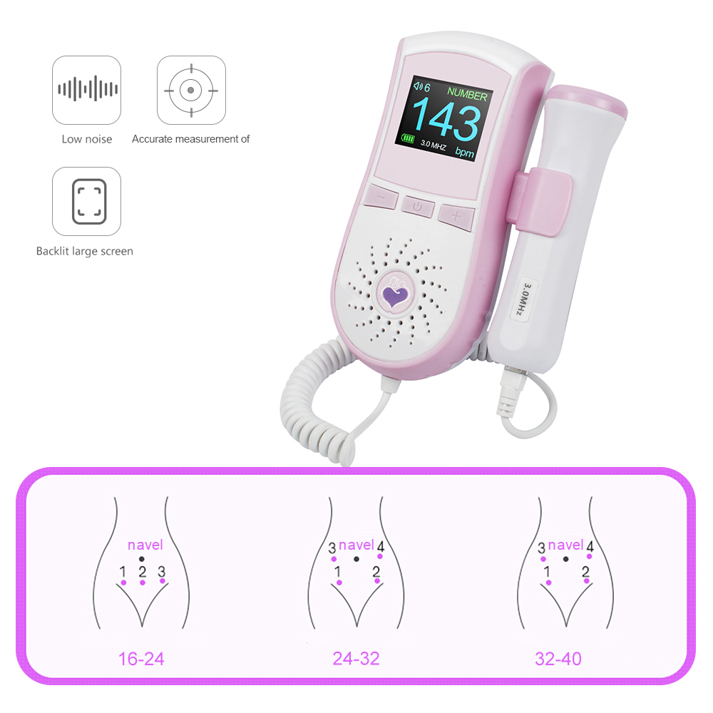 Foetale Doppler Ultrasound Baby Fetaler Hartslag Detector Zwangere Doppler Baby Doppler Fœt Hartslagmeter Pocket Doppler