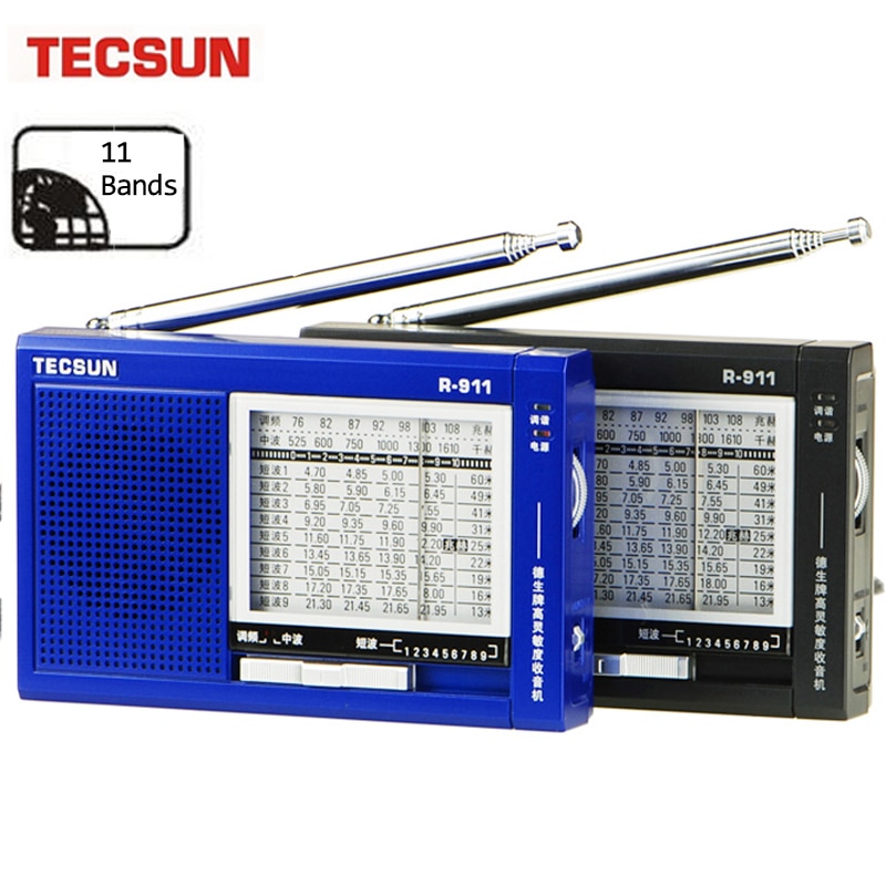 Tecsun-Radio Digital R-911 Worl FM/MW/SW, receptor mundial de 11 bandas, Radio multibanda de alta sensibilidad, receptor Digital de Radio estéreo