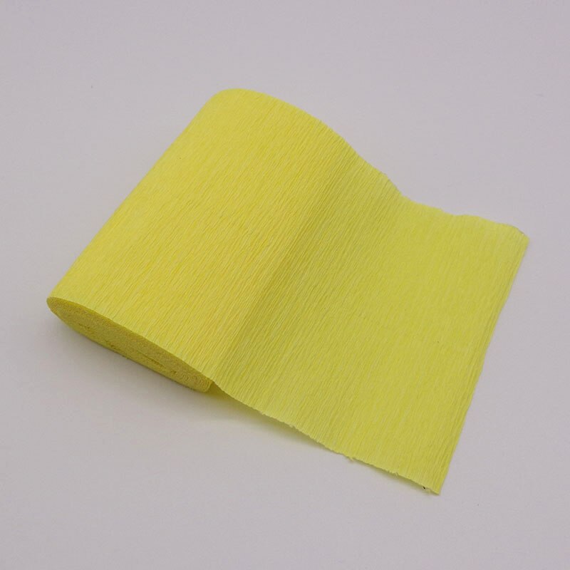 250*15cm Crinkled Crepe Paper Flower Wrapping Craft DIY Paper Streamer Scrapbooking Origami Party Decoration Packing Material: Yellow