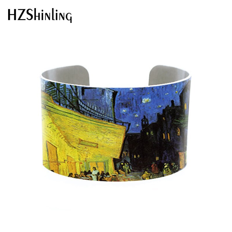 Starry Night Van Gogh cuff bracelet Vincent van Gogh Bangle Wristband Sunflowers Jewelry Floral Famous Paintings, Famous Artist: 2