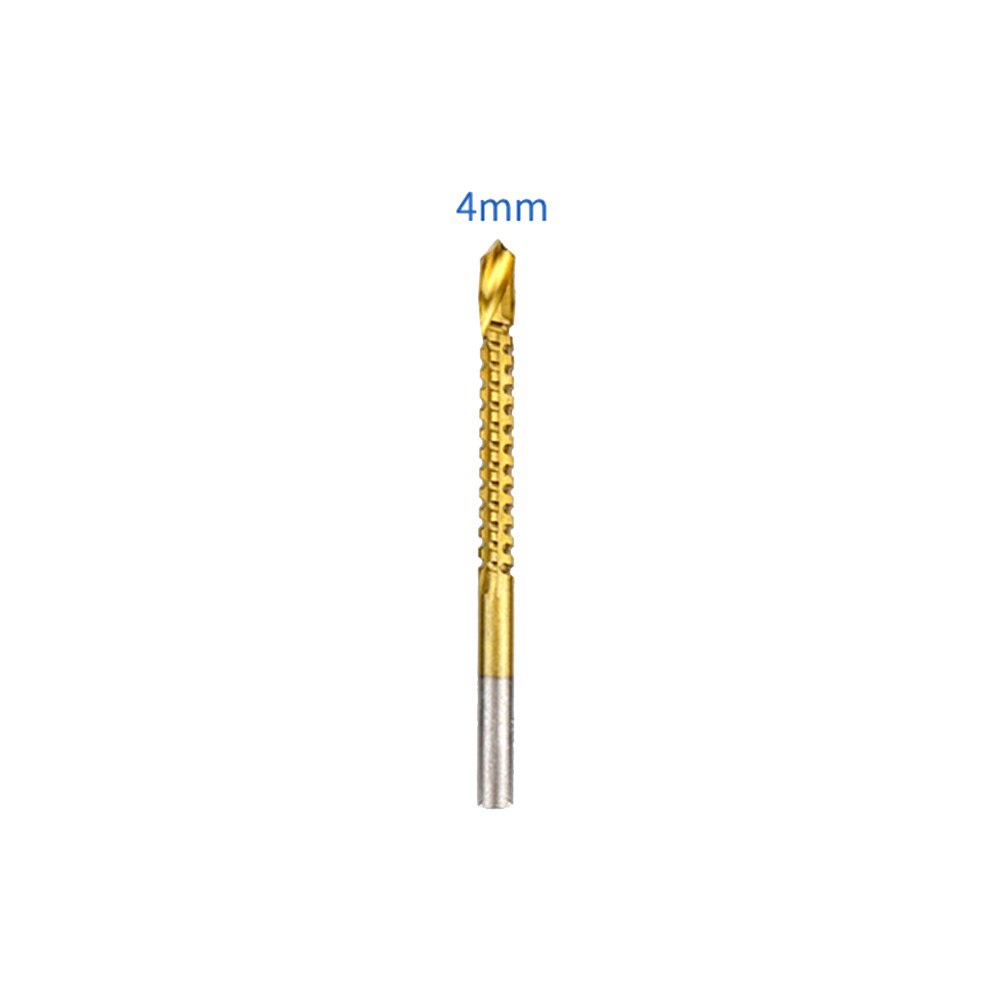 1/6 Stuks 3-8Mm Titanium Coated Hss Boor Elektrische Boor Gat Groovende Boor Zaag Timmerman houtbewerking Gereedschap: 1pc 4mm