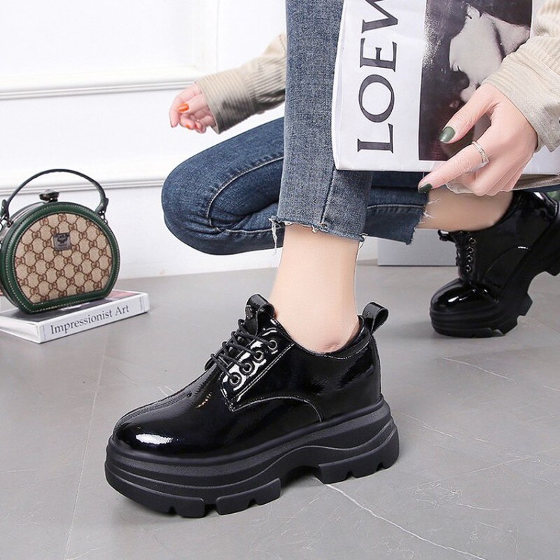 Cortex à lacets baskets chaussures vulcanisées dames chaussures de marche chaussures plates respirantes augmenter chaussures imperméables E15-26