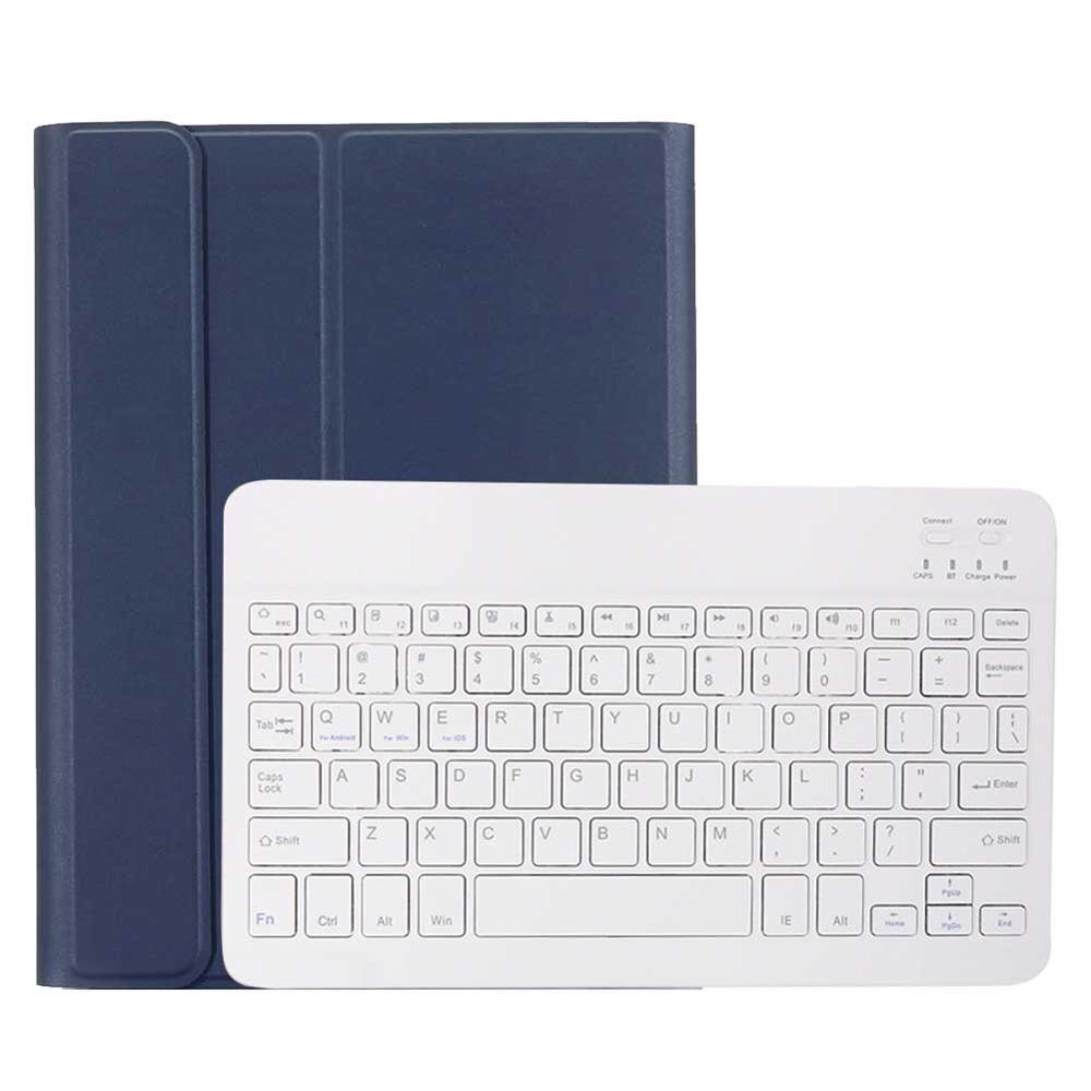 For iPad Pro 11 Keyboard Cover Backlit Wireless Keyboard for iPad Pro 2nd Gen 11" Tablet Funda PU Leather Flip Stand Case: Dark blue-White