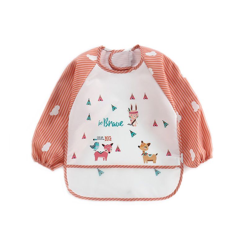 Bébé enfants enfant en bas âge à manches longues écharpe imperméable Art Smock alimentation bavoir tablier poche infantile garçons filles roter tissu banane bavoirs