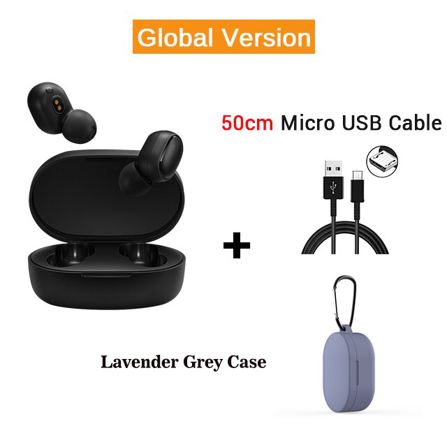 Versión Global, auriculares Redmi Airdots originales Xiaomi, auriculares inalámbricos Tws, Auriculares Bluetooth 5,0 estéreo con Control de micrófono Ai: blue case cable