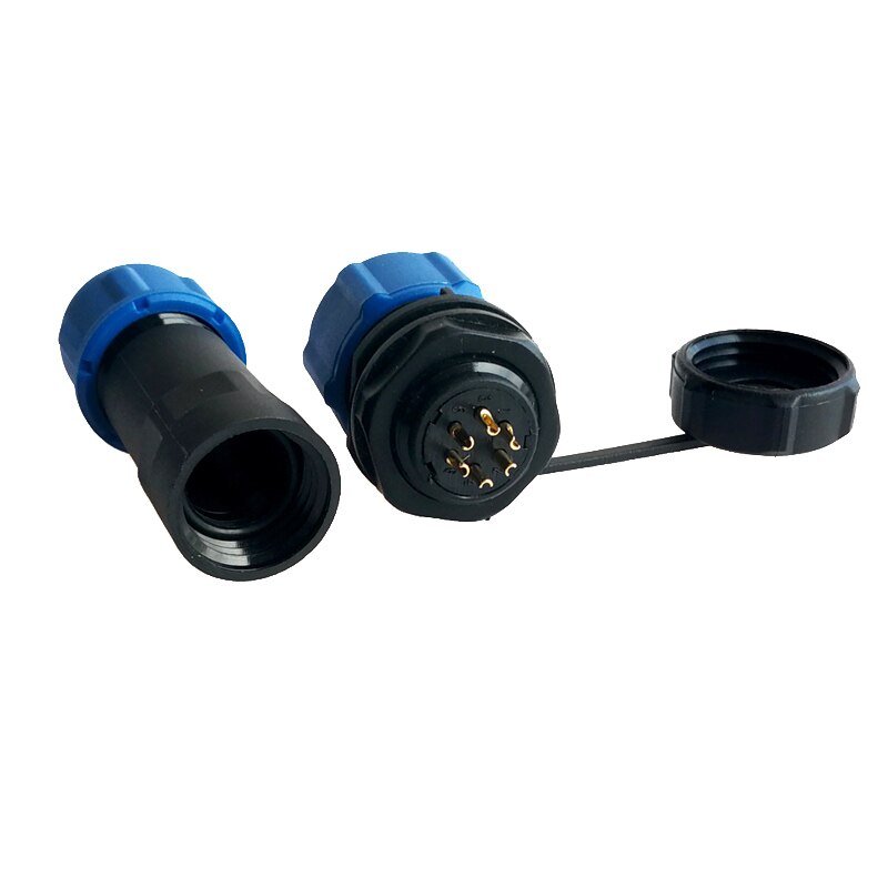 sp16 waterproof plug 2/3/4/5/6/7/9 pin plastic Male Plug & Female Socket for 6-8mm cable Panel Mount Wire connector