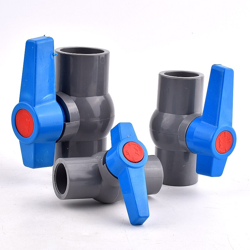 ID 20~63mm PVC Pipe Ball Valve, Aquarium Fish Tank Joint Adapters Garden Watering Irrigation Water Tube Connector Pipe Switch