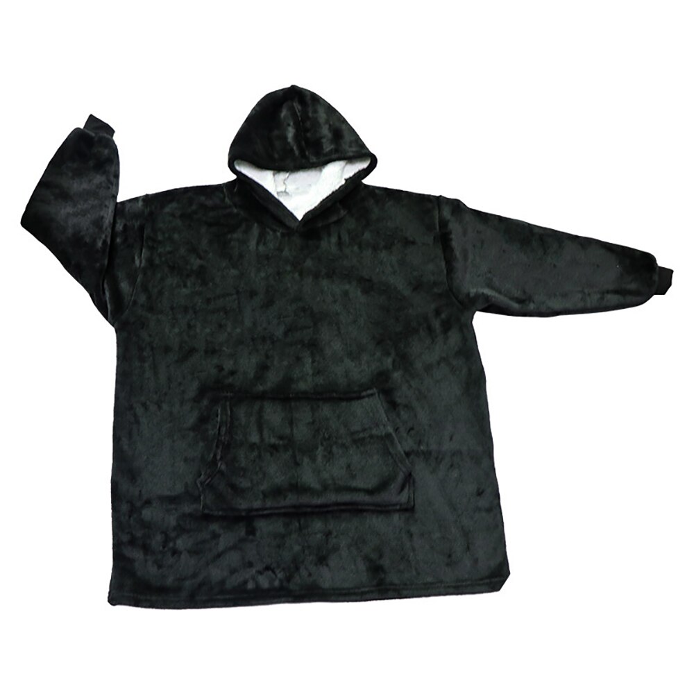 Winter Sherpa Blanket With Sleeves Outdoor Hooded Pocket Blankets Warm Soft Hoodie Slant Robe Bathrobe Blanket Sweatshirt: 01