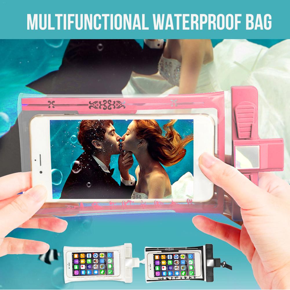 Multi-function Whistle Mobile Phone Waterproof Bag for Riding Mountaineering Swimming Dry Bag Underwater Case
