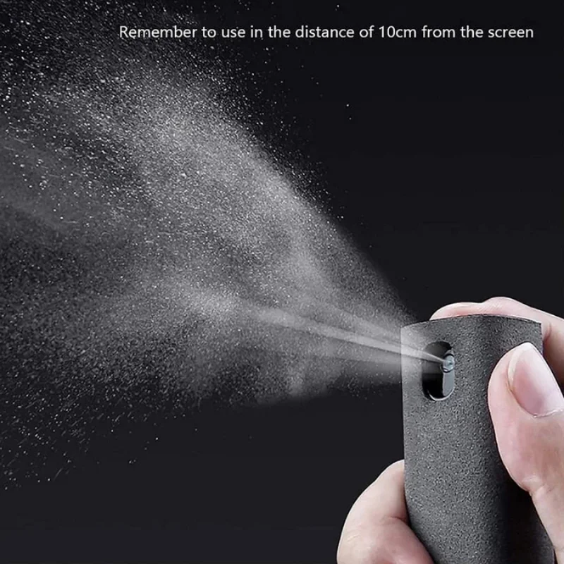 Limpiador de pantalla de microfibra 2 en 1, botella pulverizadora para teléfono móvil, Ipad, ordenador, paño de microfibra, toallitas para limpieza de gafas de Iphone