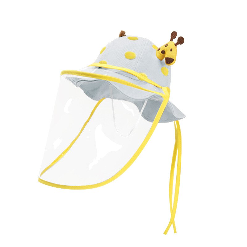 gorro protector de escudo transparente para niños Anti-niebla Saliva a prueba de viento sombrero de sol extraíble: Azul