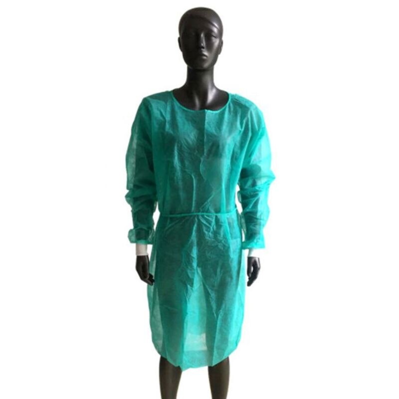 Isolation Gown with Elastic Cuff Disposable Non-Woven Splash Resistant fits all