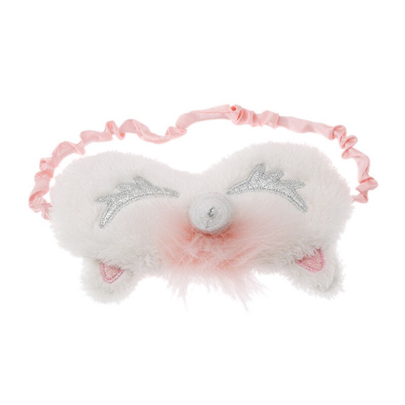 Mode Slaapmasker Eye Cover Gezondheidszorg Carton Leuke Gezicht Eenhoorn Oogmasker Slaapmasker Shading Slaap Katoen Goggles Oogmasker 1 Pc: Zilver