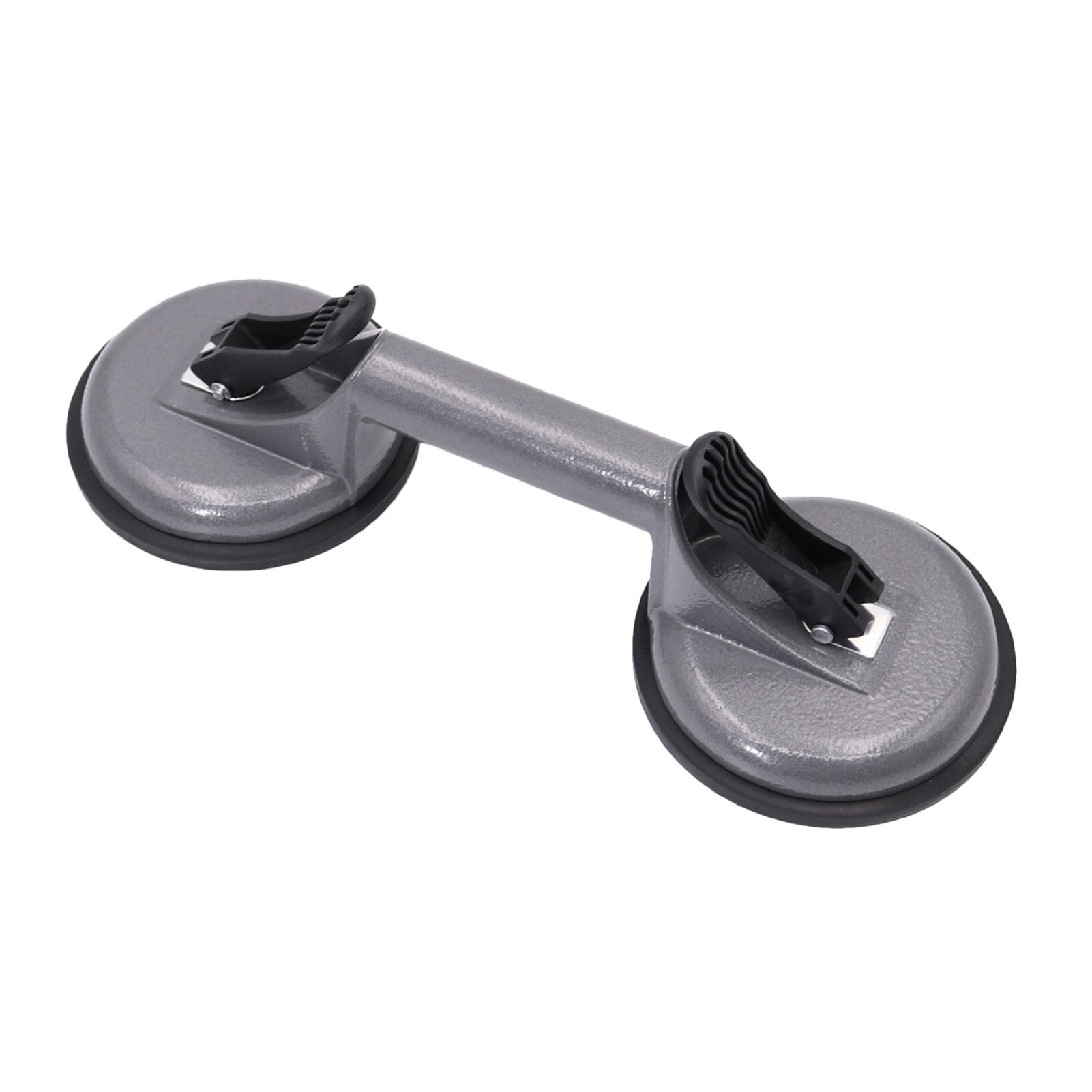 Premium Heavy Duty Ceramic Glass Suction Cup Double Handle Glass Puller/Lifter/Gripper: Silver