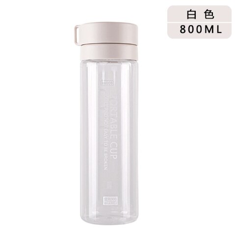 600 800 ML BPA GRATIS Toepasselijk Sport Water fles Met Touw Voor Wandelen Klimmen Tour PC Leuke Draagbare Snoep Kleur geen Lek Drinken: 600ML / White