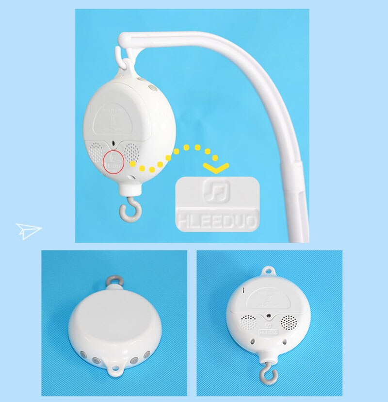 Rotary Baby Crib Mobile Bed Bell Toy Holder Arm Bracket Hanging Music Box White For Boys Girl Newborn 0-12 Months Rattles Toys