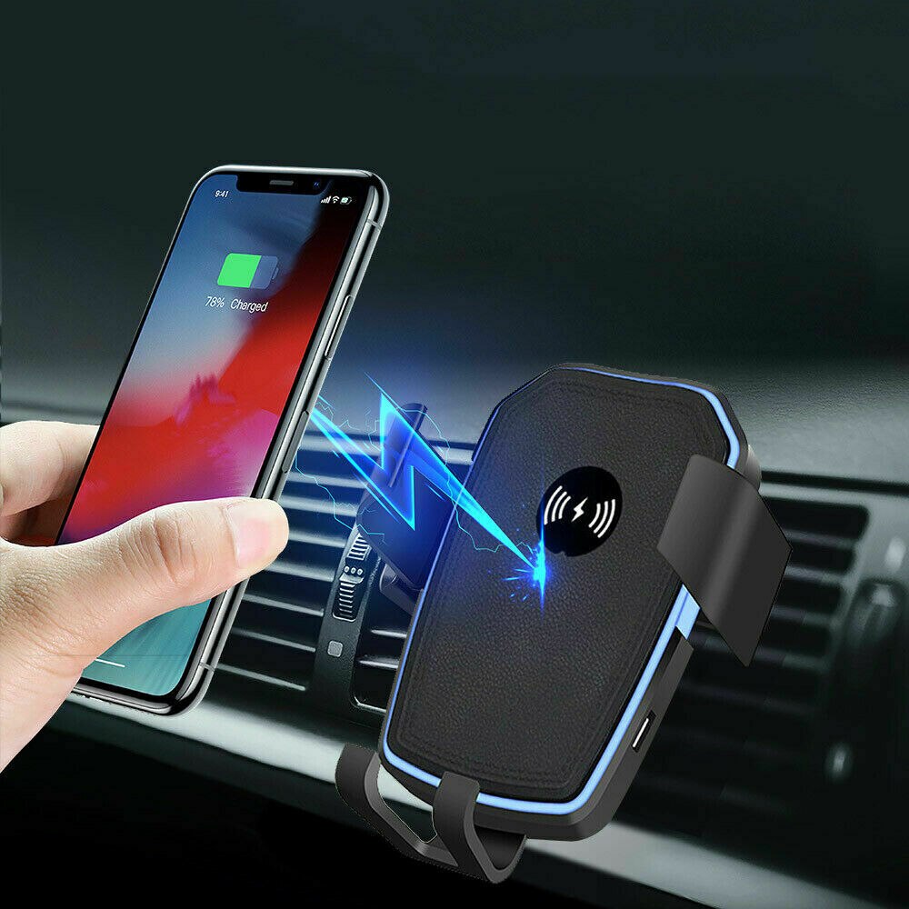 Qi draadloze snellader autolader houder standaard 2 in 1 voor mobiele telefoon