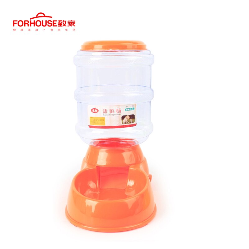Comedero de perro automático para mascotas, tazón de viaje, alimentador de alimentación, fuente de beber para gatos y perros, dispensador de agua, tazón de comida para perros: orange food feeder