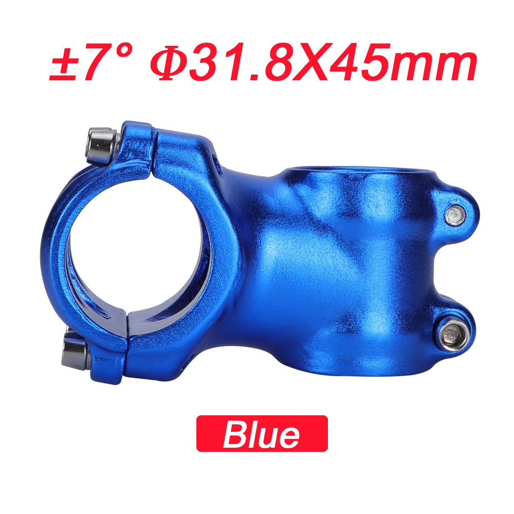 Potencia de 7 grados para bicicleta de montaña, 45mm, 31,8, piezas coloridas para manillar: 31.8x45mm 7 blue