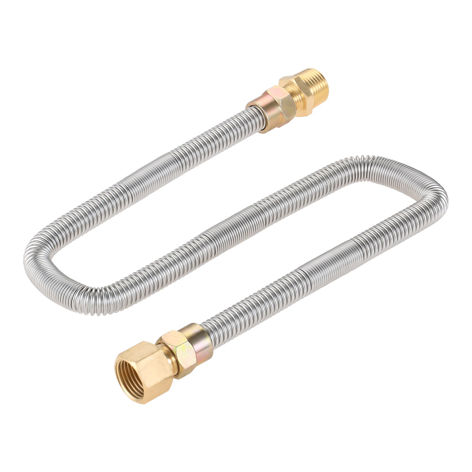 Stainless Steel (24" Long) 1/2" NPT Male x 1/2" NPT Female Propane fire Pit Whistle Free Gas Flex Line for Fire Pit Fireplace