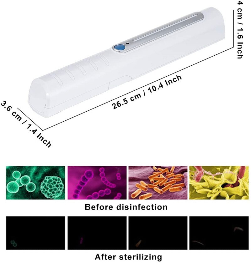 Uv esterilizador varinha luz vara telefone desinfetante uvc lâmpada led vírus de saneamento UV-C germes portáteis bactérias matando robô