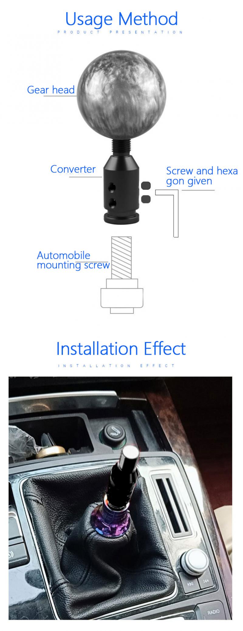 Universal Aluminum Shift Knob Automobile accessories automobile gear head screw converter gear lever adapter