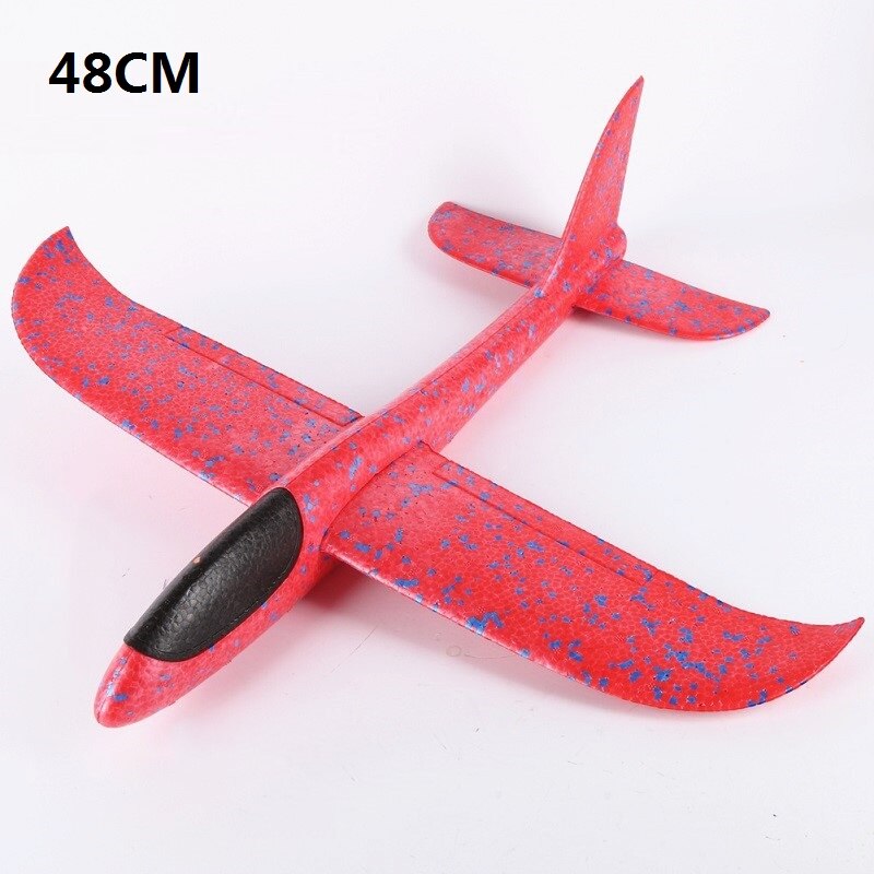 Hand Werfen Fliegen Segelflugzeug Flugzeuge Schaum Flugzeug Spielzeug Kinder Große Schaum Flugzeug 48 CM/38CM Hand Werfen Flugzeug outdoor Spielzeug für Kinder: 48CM Red