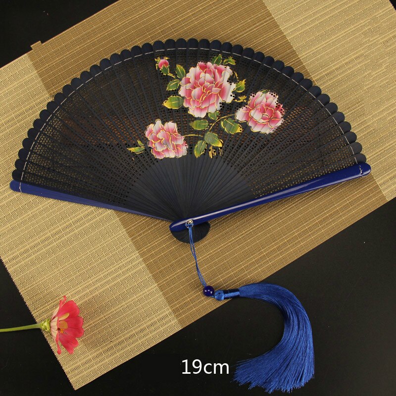 Japanse Stijl Retro Bamboe Hand Fan Klassieke Kant Ventilador Draagbare Zomer Dame Kleine Vouwen Fan Chinese Vrouwen Hand Fans: violet