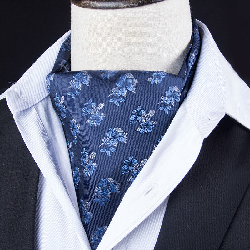 Paisley Floral Ascot Tie Men Pink Ascot Cravat Man Green Silk Cravat Tie Mens Brown Polyester Wedding Ascot Scarf Green B109: B108-012