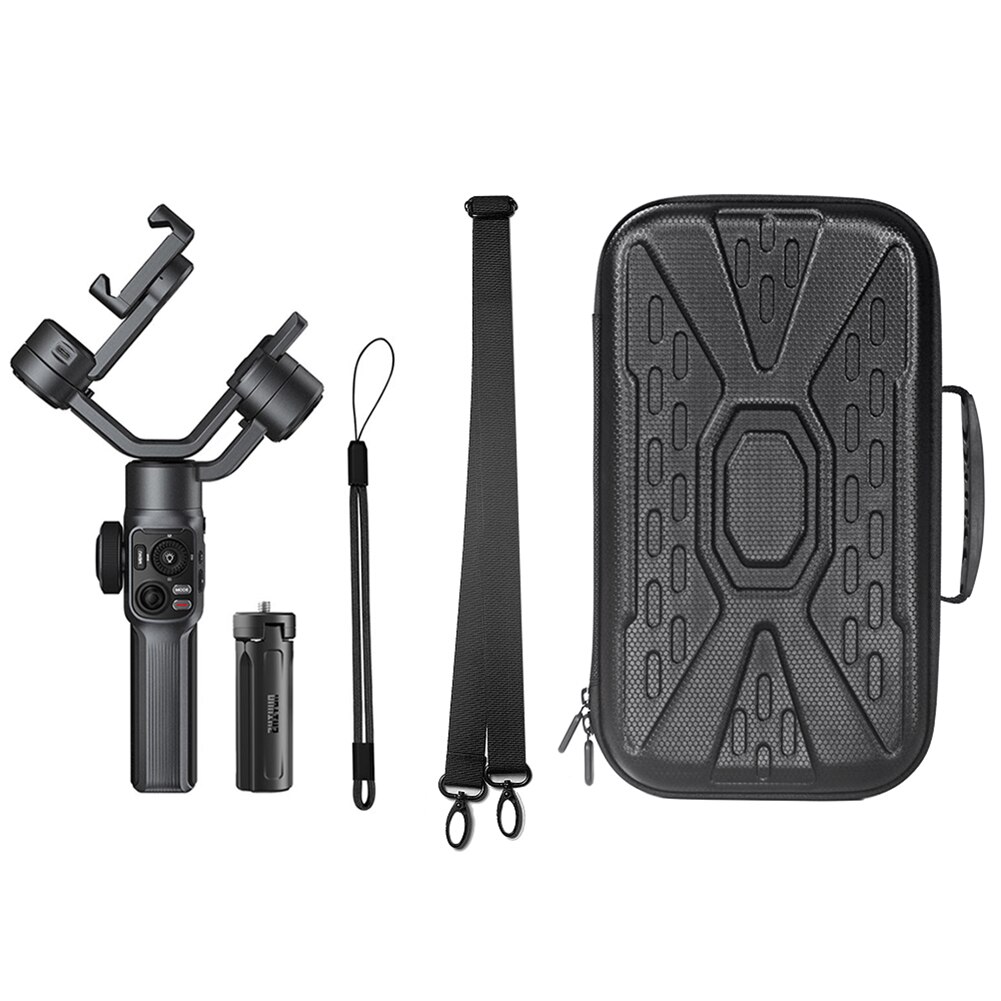 Wasserdichte und stoßfeste eva-tragetasche mit wabenstruktur für den außenbereich, passend für den zhiyun smooth 5 smartphone-gimbal.