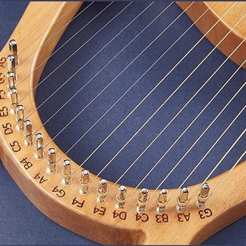 Cega Lyre Harp,Greek Violin,16 Strings Harp Mahogany Lyre Harp,Portable Stable Sound Harp for Instrument Lovers