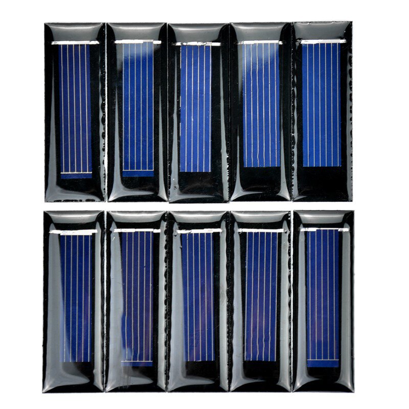 100 Piezas Mini Panel Solar 0.5V 100mA - Células Fotovoltaicas Para DIY - 53x18x2.5mm