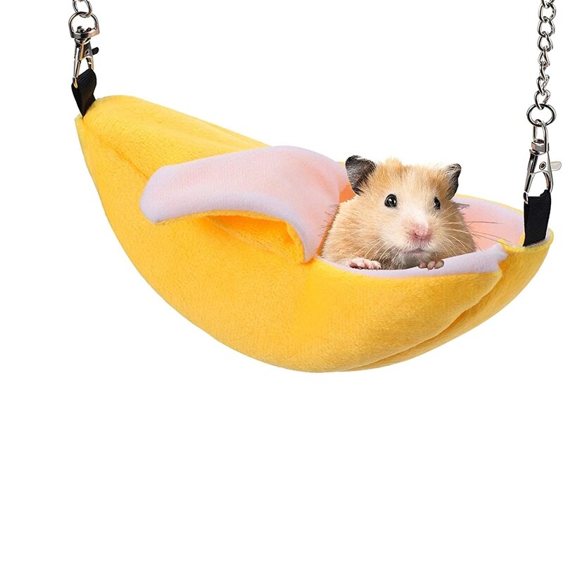 Piękny miękki pokój chomik łóżko małe zwierzę z motywem zwierząt wiszący dom klatka nadaje się dla świnek morskich robić spania i zabawy z hamakiem bananowym: żółty