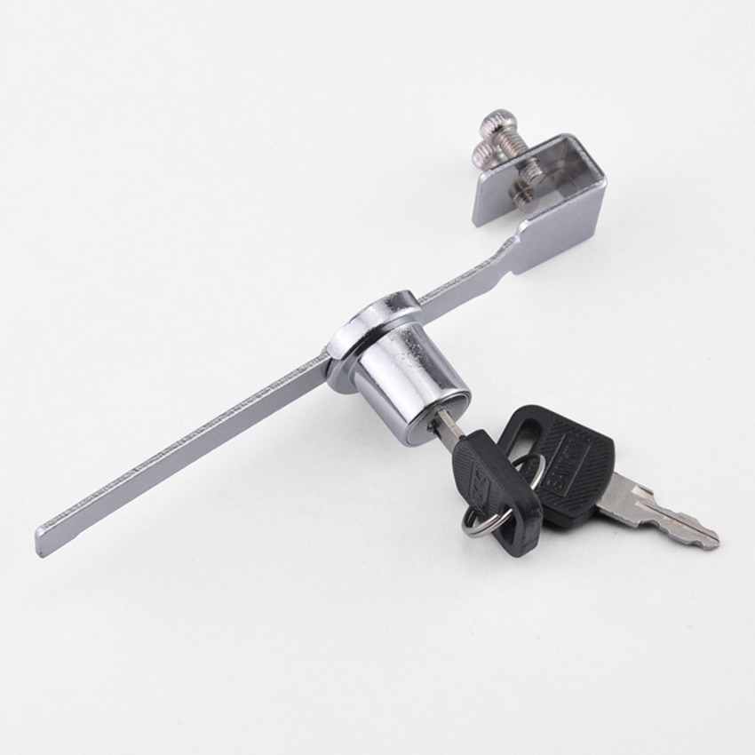 Sliding Glass Door Lock with Keys Sawtooth Counter Security Lock Showcase Display Cabinet Lock Home Shop Hardware Safety Locks