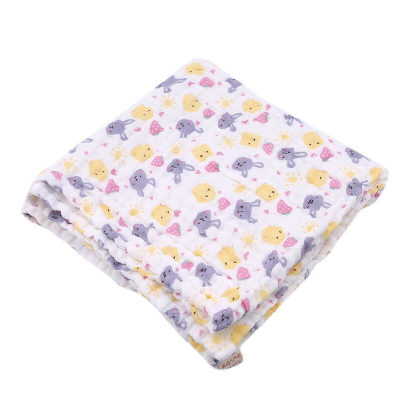 Super Soft Breathable Muslin Cotton Newborn Baby Washed Baby Blanket Thick Bath Towel Cartoon Pattern