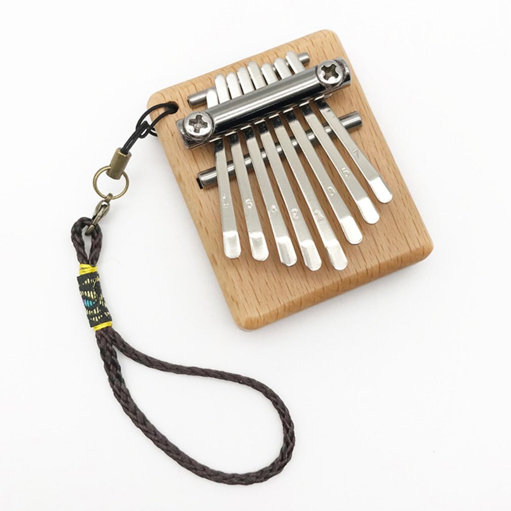 Tommelfinger klaver 8- tone mini kalimba finger klaver bærbart musikinstrument afrikansk tommelfinger helbræt træ kalimba klaver