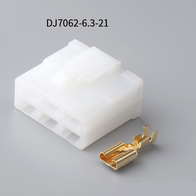 100 Sets 6 Pin 6.3 Series PA66 Female And Male Electric Plug Connector DJ7062-6.3-11 DJ7062-6.3-21: female full set
